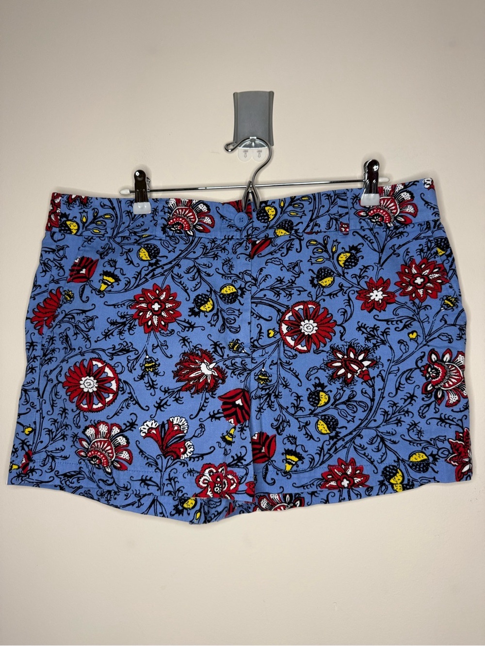 LOFT OUTLET Blue Floral Printed 4” Inseam Boho Summer Shorts